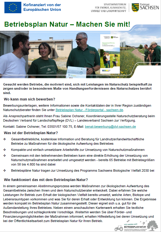 Betriebsplan Natur Naturschutzförderung Informationsblatt C.1 Natürliches Erbe FRL NE